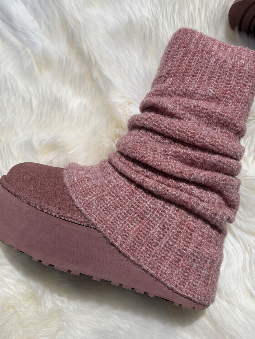 Rose knit and platform detail — edited design preview